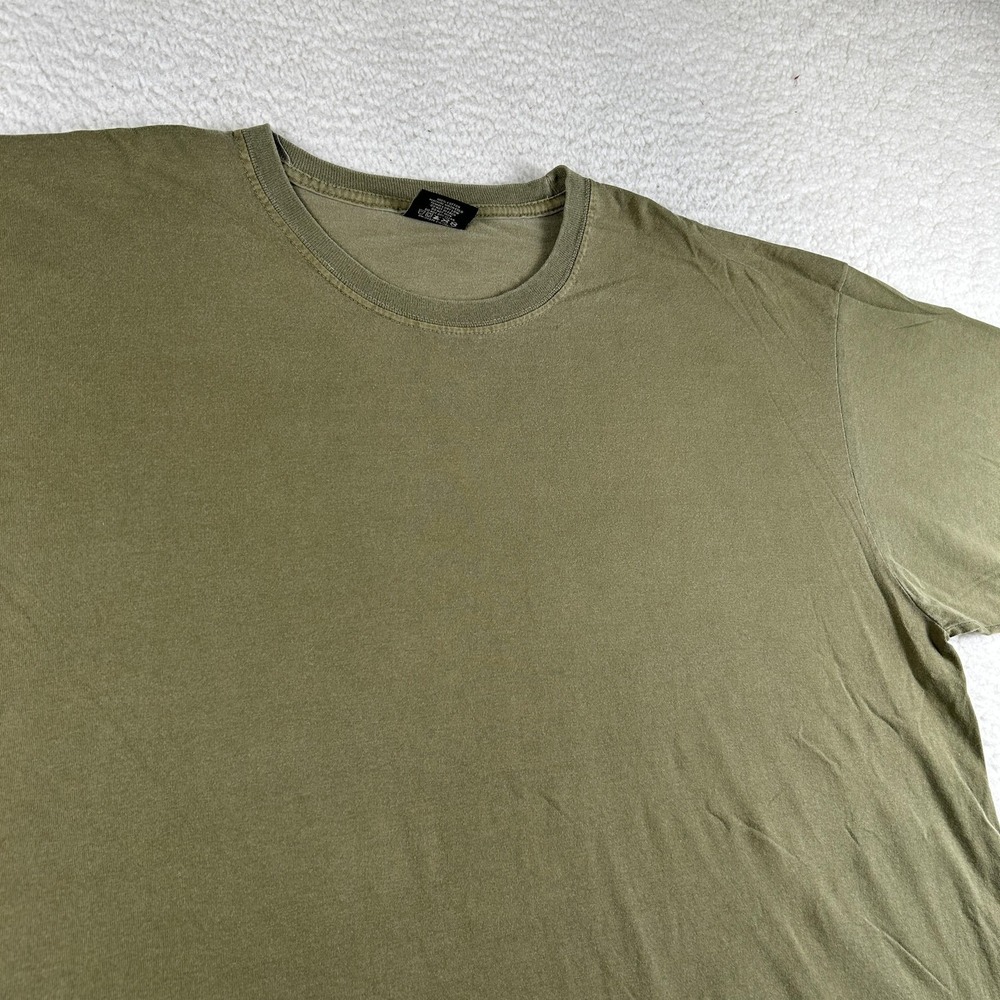 Stussy Shirt Mens 2XL Green Solid Basic Cotton Crewneck T-Shirt Streetwear - Picture 3 of 10